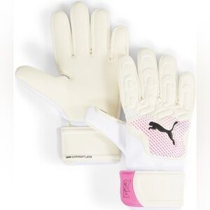 New PUMA Future NC Goalkeeper Gloves White/Pink/Blue 41926 01 Men's Size 10